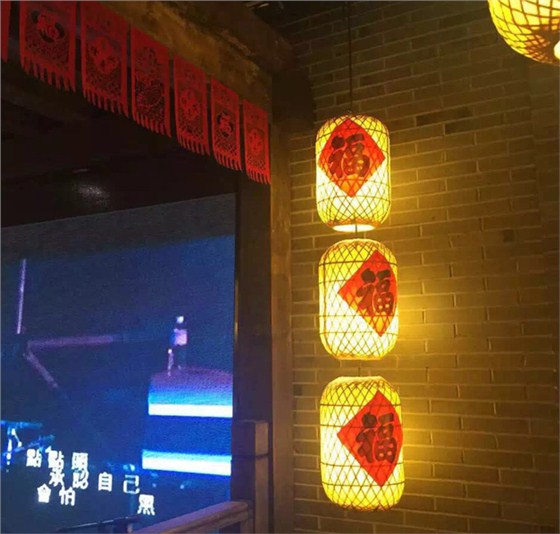 美爾家藤藝燈飾實拍圖