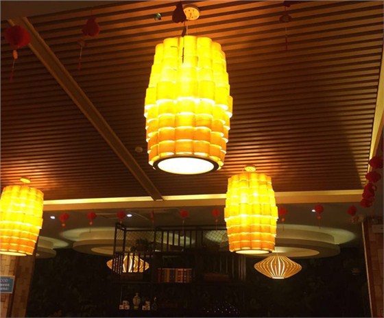 美爾家藤藝燈飾實拍圖