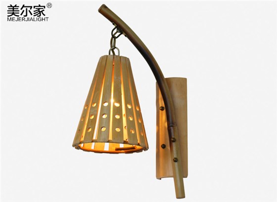 美爾家竹藝吊燈實拍圖