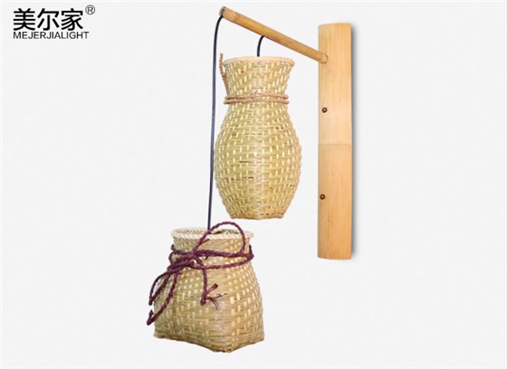 美爾家竹藝吊燈實(shí)拍圖