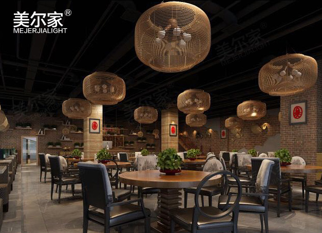 美爾家竹藝吊燈場景圖6
