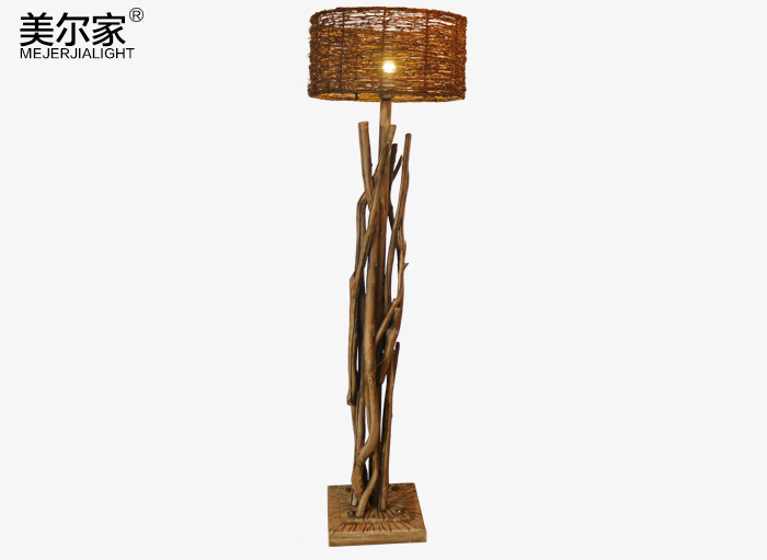 美爾家竹藝吊燈實拍圖