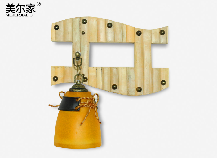 美爾家竹藝吊燈實拍圖