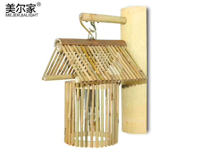 美爾家竹藝吊燈實拍圖