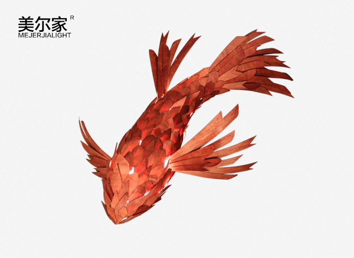 美爾家大型木皮魚燈